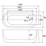 Ванна акриловая Belbagno BB11